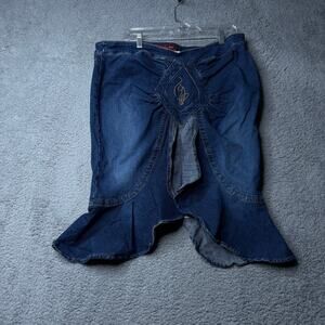 Vintage Y2K Baby Phat Skirt Women's Size 16 Jean Midi